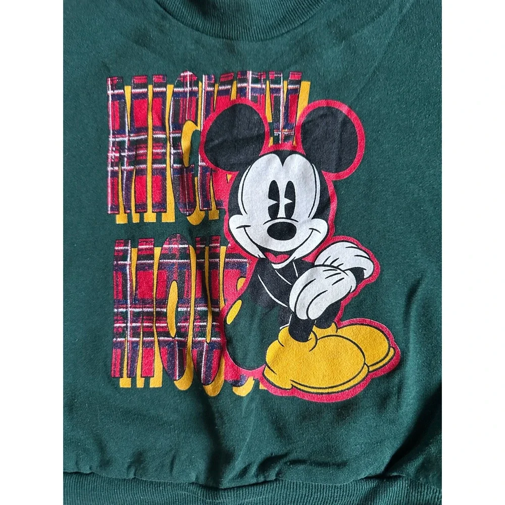 Vintage Mickey & Co Mickey Mouse Tartan Plaid Sweatshirt Toddler 3 Disney 90s